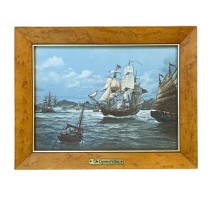 Vintage Franklin Porcelain Thomas Wesley Freeman Empress of China Framed Tile